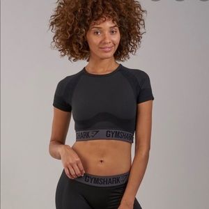 Gymshark Flex short sleeve crop top black small